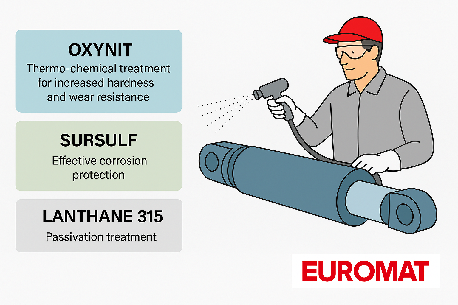 Augmenter la durée de vie des vérins hydrauliques grâce aux traitements de surface EUROMAT