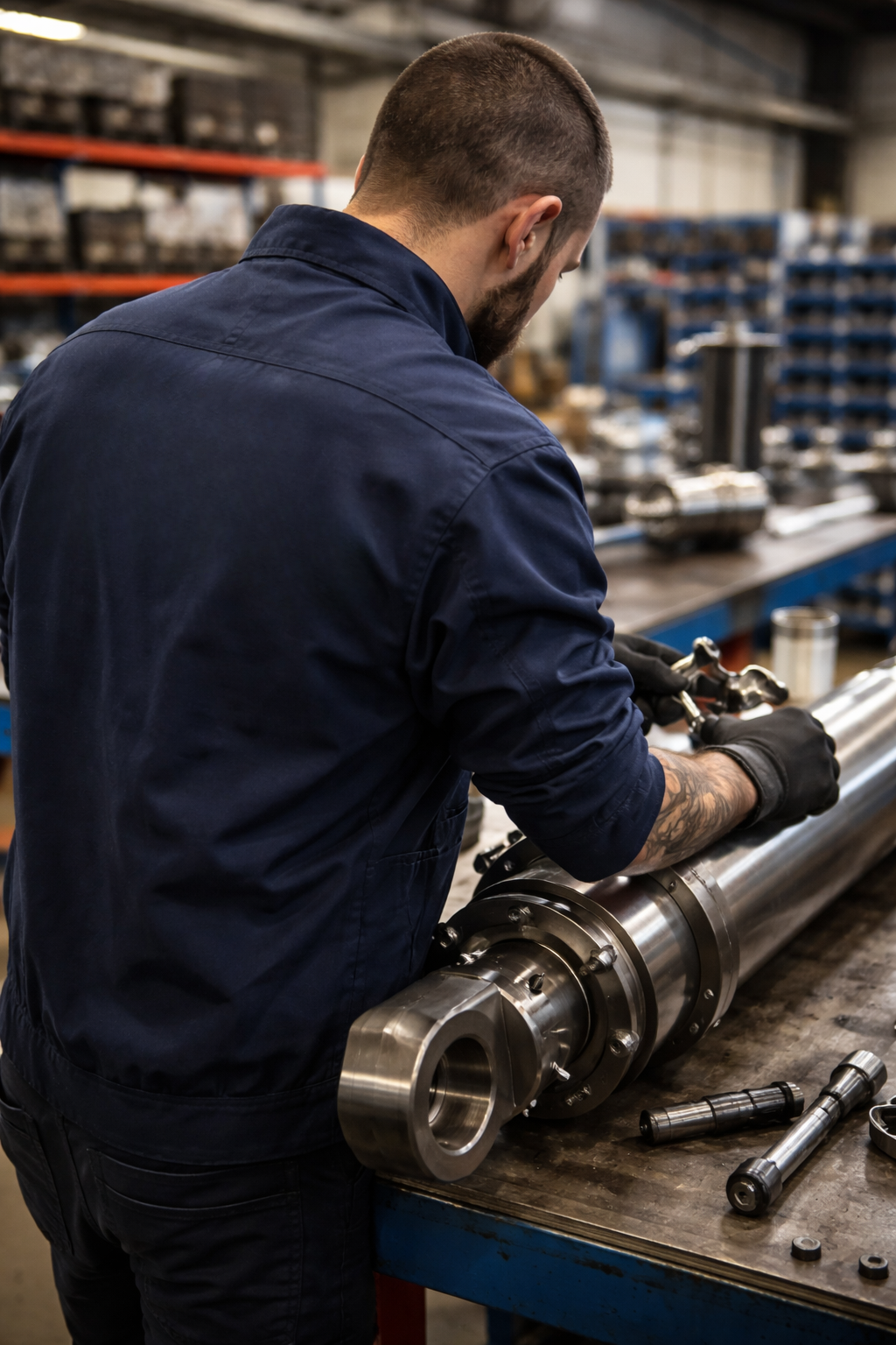 Le montage des vérins hydrauliques EUROMAT : précision, expertise et exigence